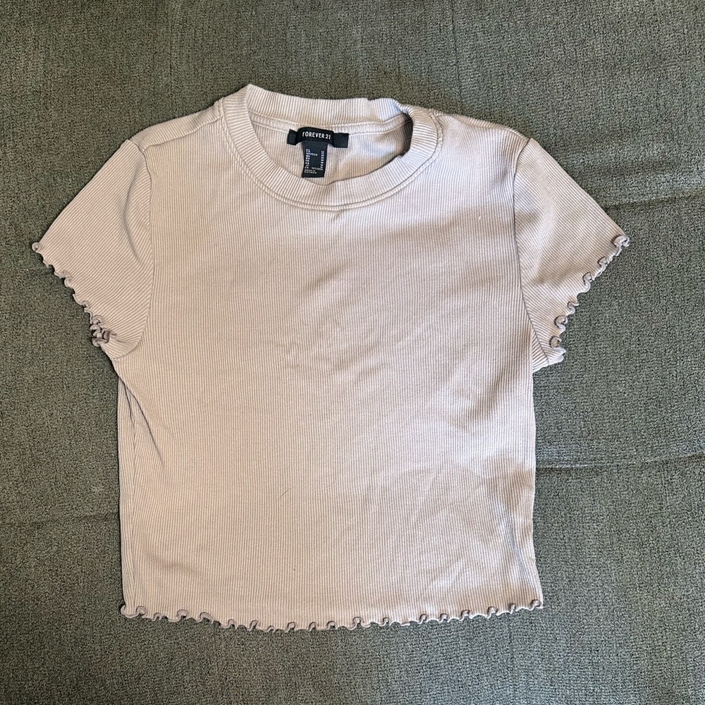 Forever 21 tan Ribbed Women's crop Top
